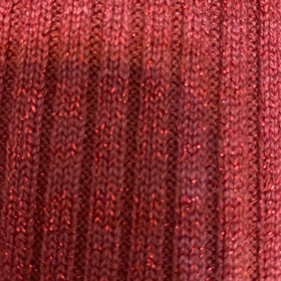 Kathy Lee shortsleeved red brick metallic sweater - Size Medium - Picture 6 of 9